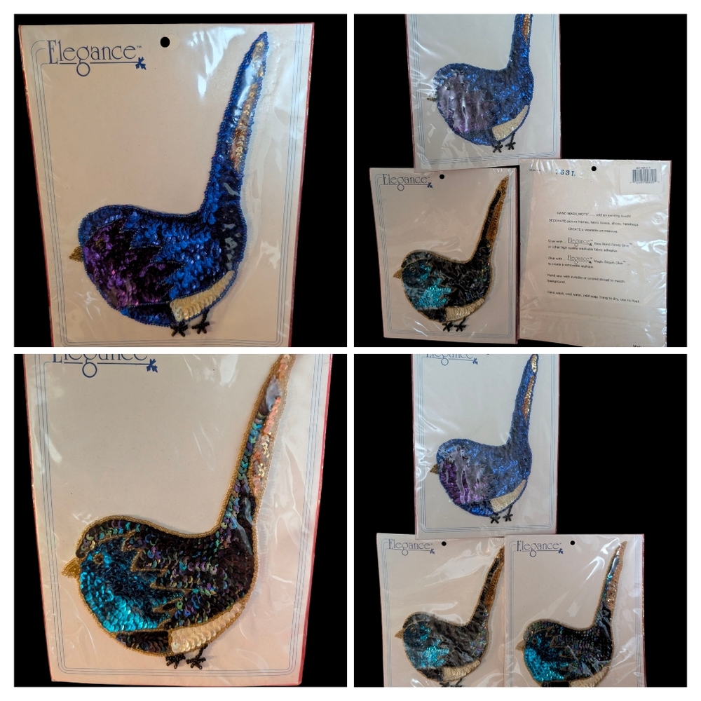 Elegance Sequin Bird Applique